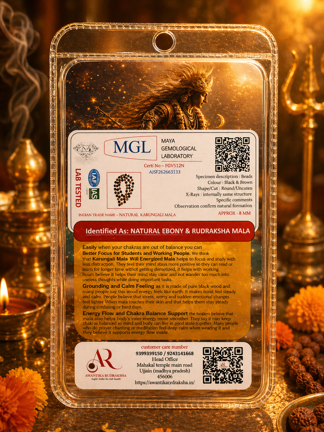 Karungali & Rudraksha Combination Mala – Power of Protection & Divine Energy